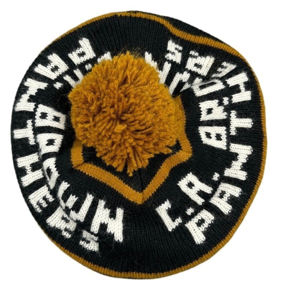 C.R. Brown Panthers Knit Pom Beanie Visor Hat Black‎ Gold Winter Cap OS Mens